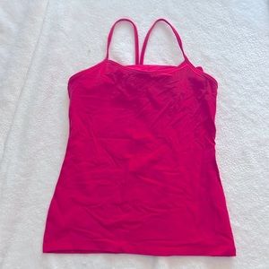 Lululemon tank top with built in bra. Hot pink. Size 12.